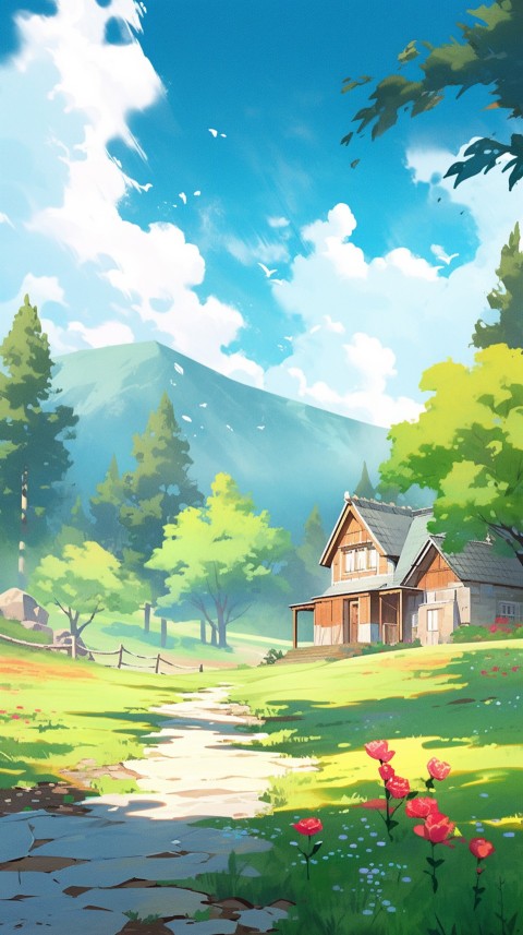 Anime Village House Nature Landscape Aesthetic (770)