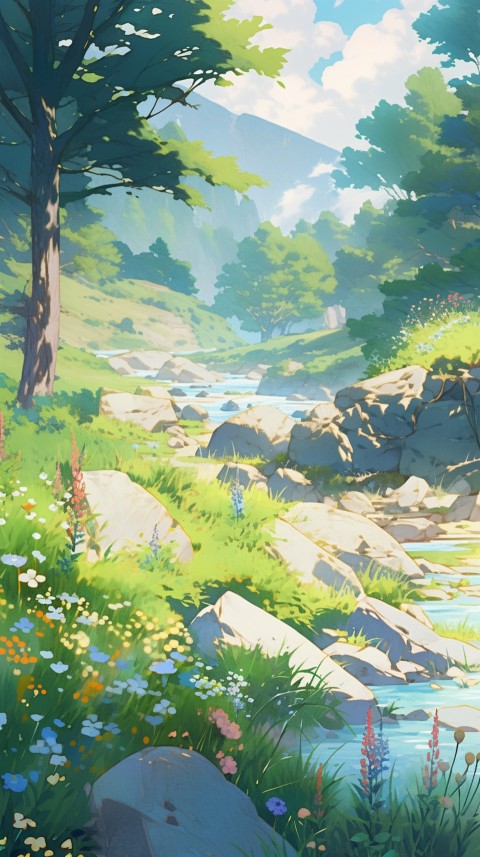 Anime Nature Landscape Peaceful Aesthetic Calming (278)