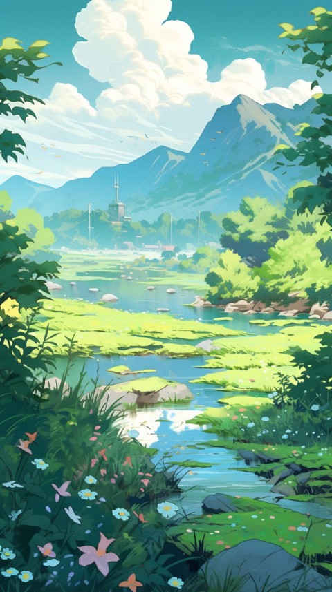 Anime Nature Landscape Peaceful Aesthetic Calming (466)