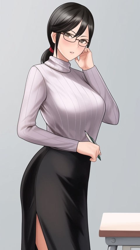High School Anime Cute Women Teacher (20)