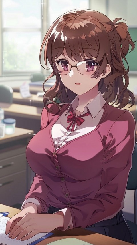 High School Anime Cute Women Teacher (103)