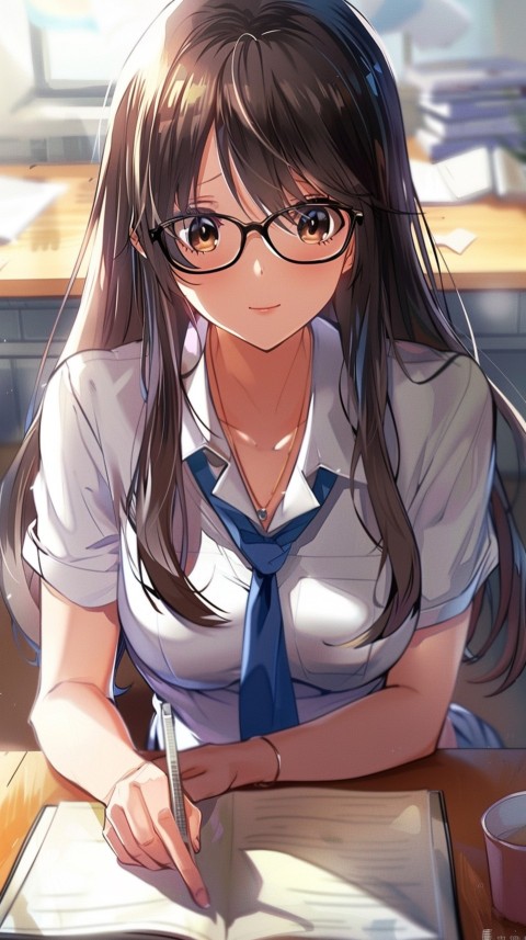High School Anime Cute Women Teacher (260)
