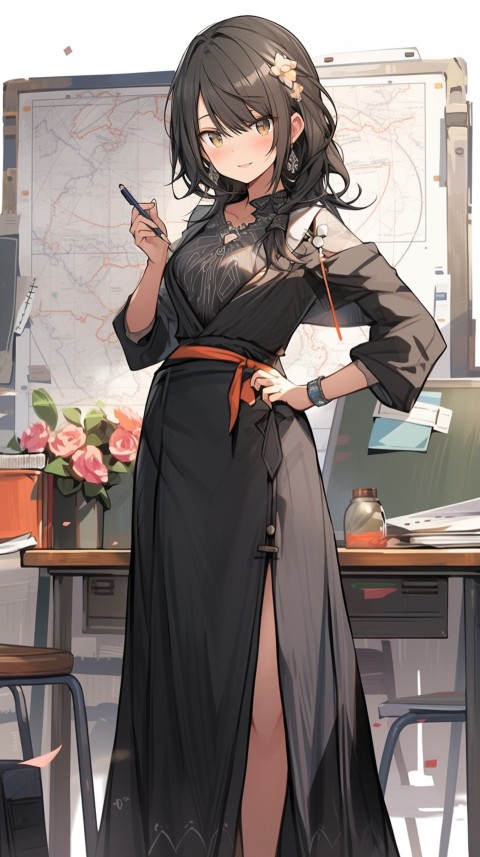 High School Anime Cute Women Teacher (393)