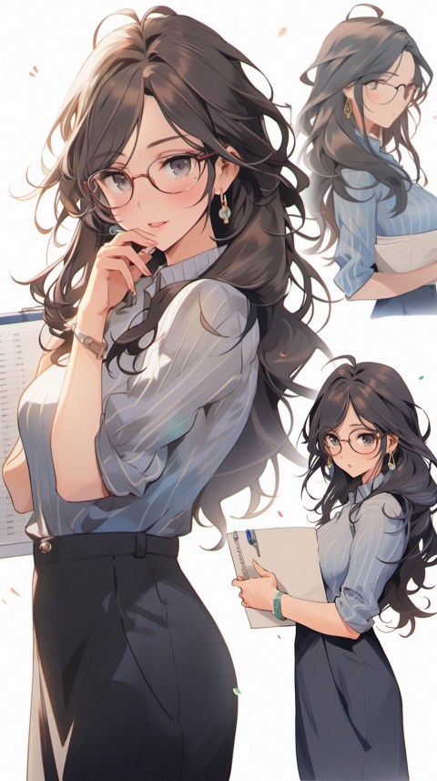 High School Anime Cute Women Teacher (382)