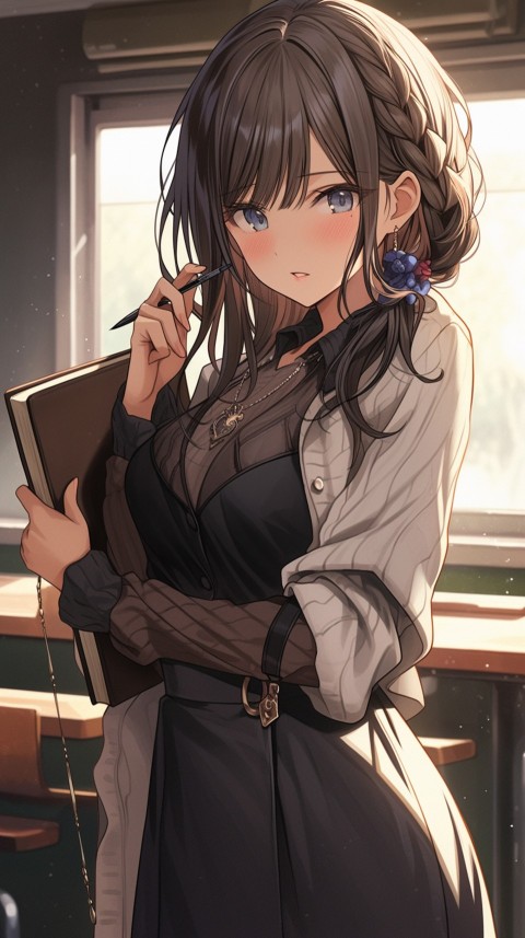 High School Anime Cute Women Teacher (384)