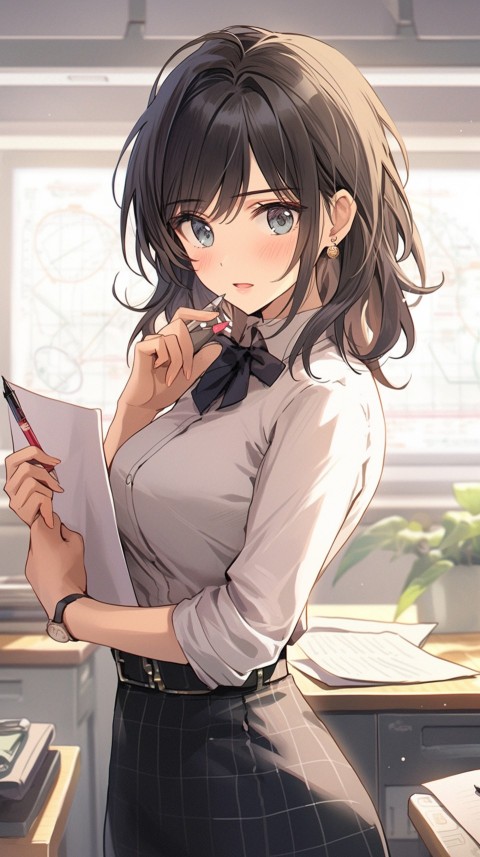 High School Anime Cute Women Teacher (396)