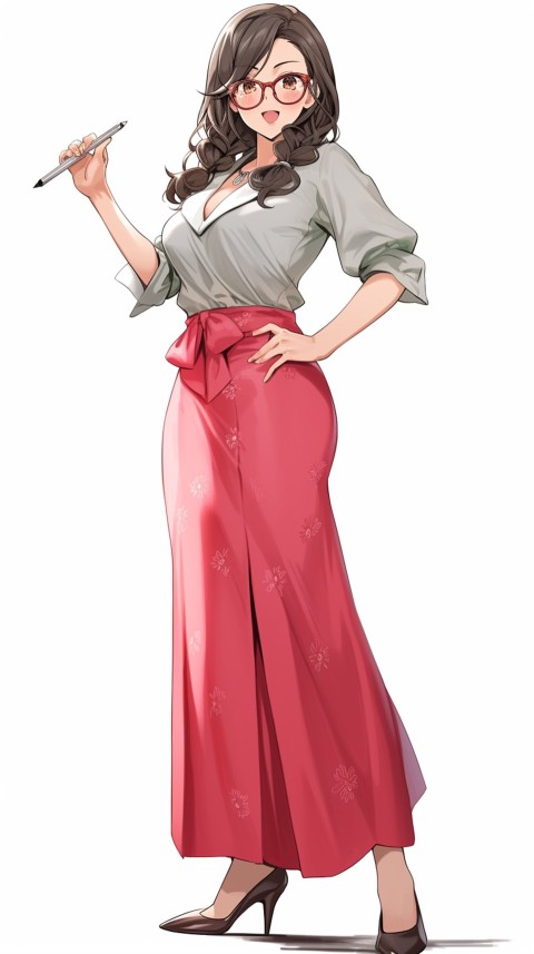 High School Anime Cute Women Teacher (406)