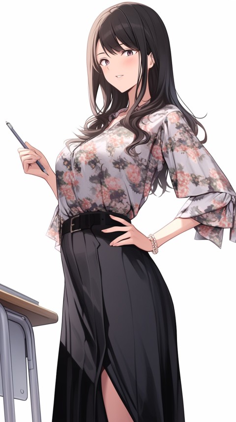 High School Anime Cute Women Teacher (414)