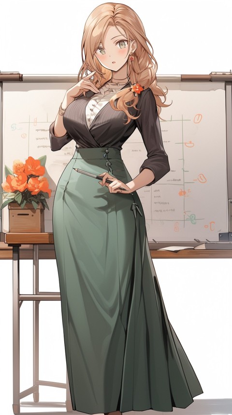 High School Anime Cute Women Teacher (434)