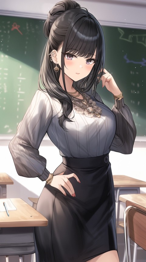 High School Anime Cute Women Teacher (415)