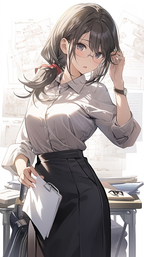 High School Anime Cute Women Teacher (417)