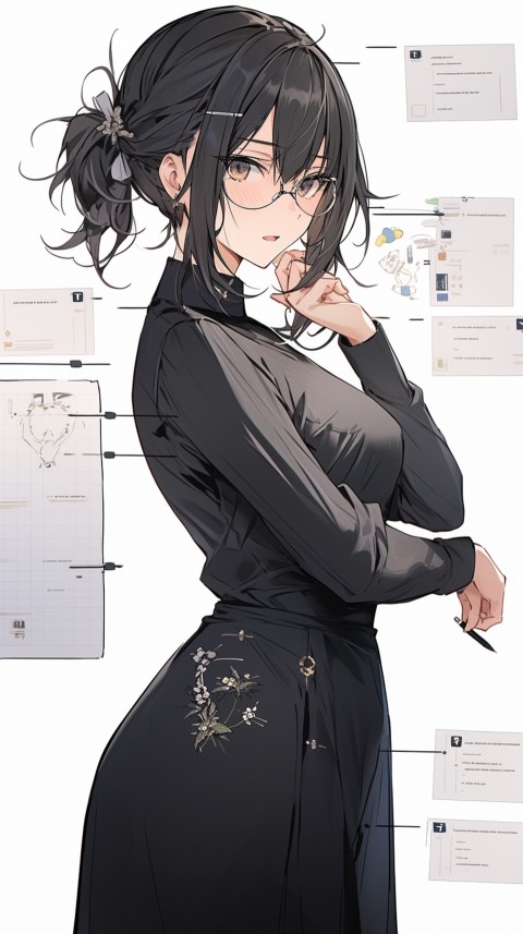 High School Anime Cute Women Teacher (440)