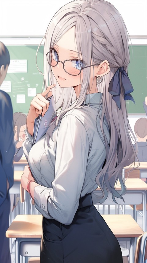 High School Anime Cute Women Teacher (421)