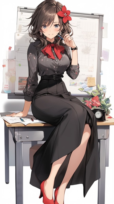 High School Anime Cute Women Teacher (498)
