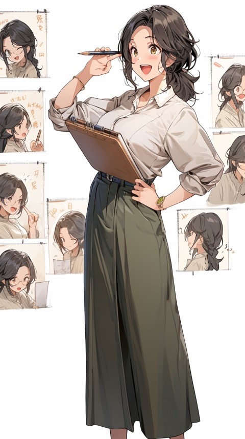 High School Anime Cute Women Teacher (479)