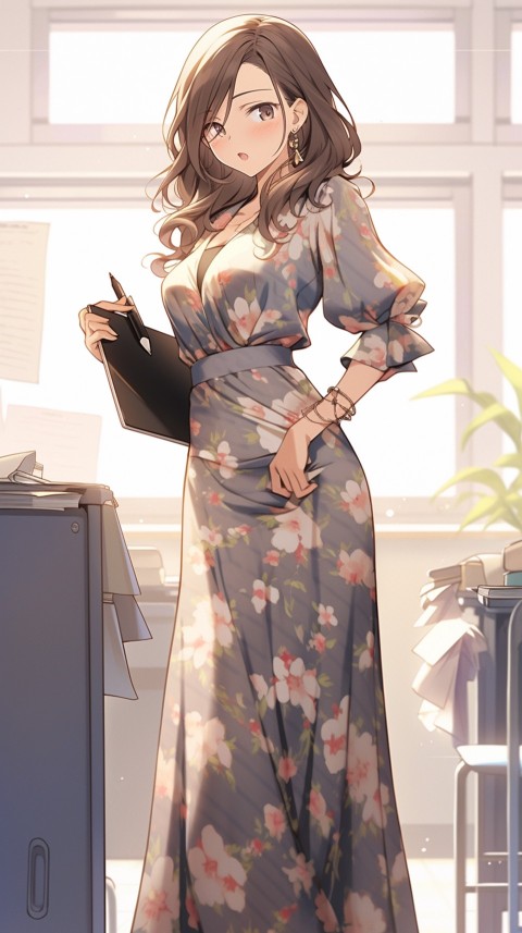 High School Anime Cute Women Teacher (474)