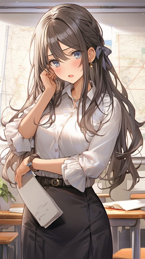 High School Anime Cute Women Teacher (476)