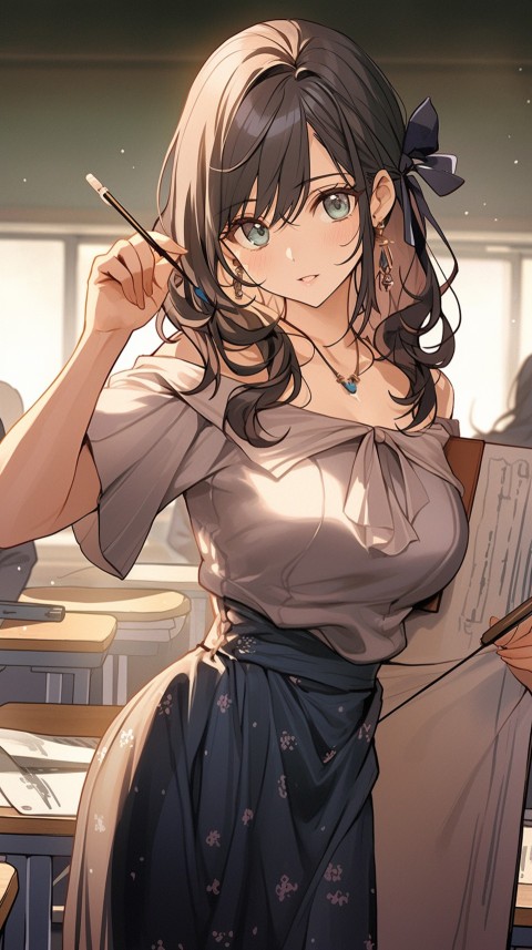 High School Anime Cute Women Teacher (491)