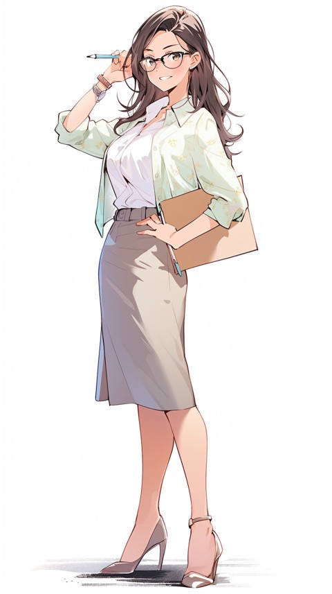 High School Anime Cute Women Teacher (547)