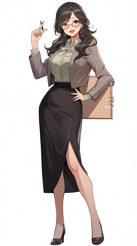 High School Anime Cute Women Teacher (524)