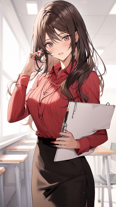 High School Anime Cute Women Teacher (514)