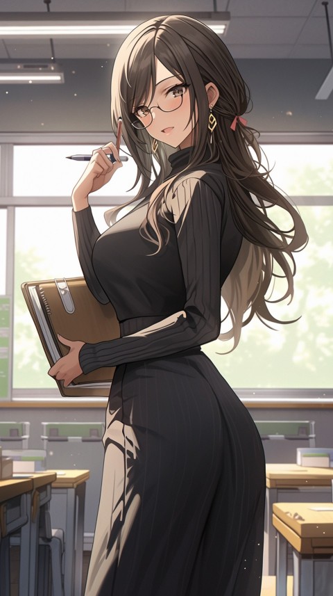 High School Anime Cute Women Teacher (543)