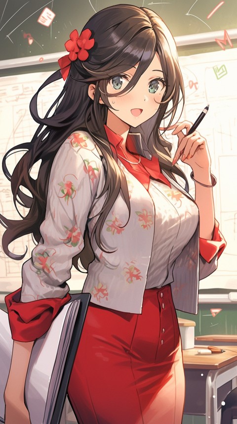 High School Anime Cute Women Teacher (529)