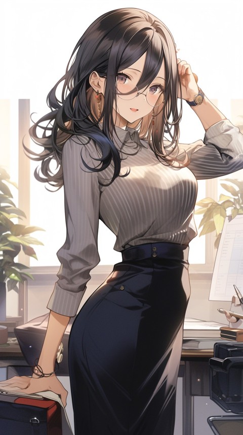 High School Anime Cute Women Teacher (597)