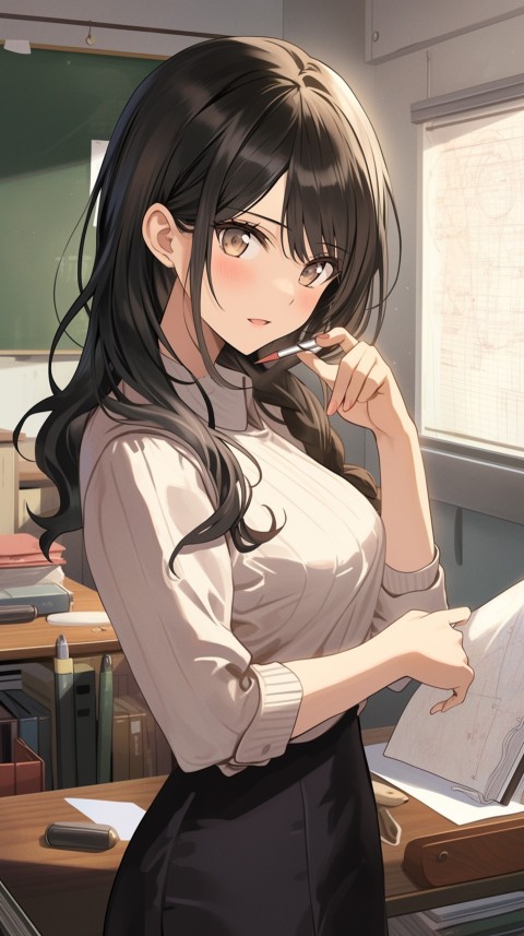 High School Anime Cute Women Teacher (562)