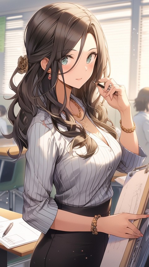 High School Anime Cute Women Teacher (592)