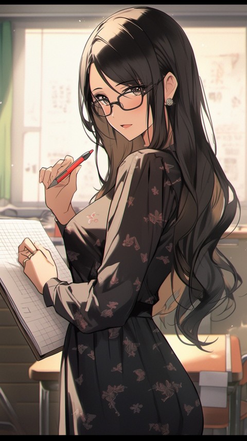 High School Anime Cute Women Teacher (558)