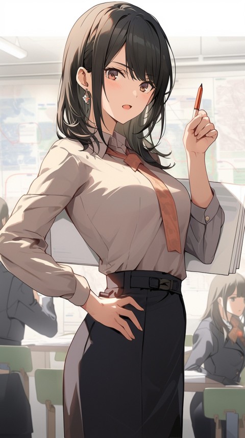 High School Anime Cute Women Teacher (615)