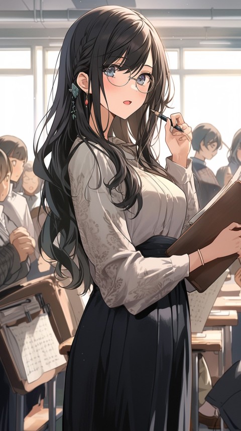 High School Anime Cute Women Teacher (644)