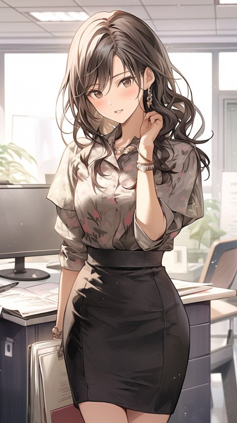 High School Anime Cute Women Teacher (611)