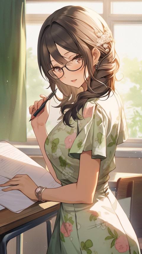 High School Anime Cute Women Teacher (622)