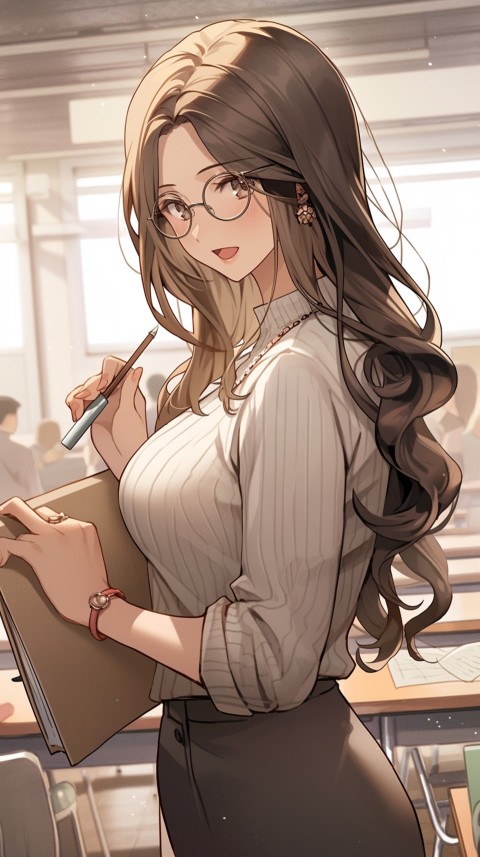 High School Anime Cute Women Teacher (638)