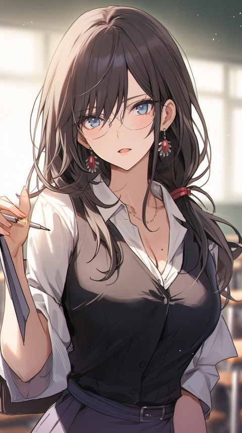 High School Anime Cute Women Teacher (609)