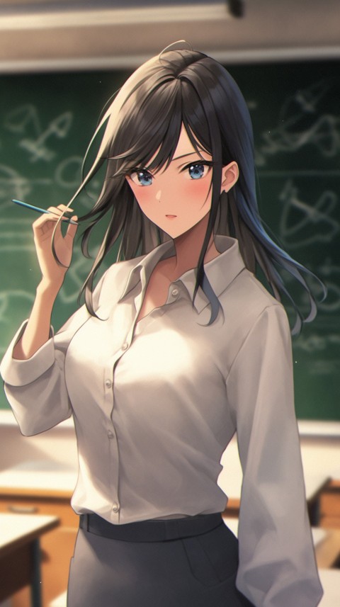 High School Anime Cute Women Teacher (640)