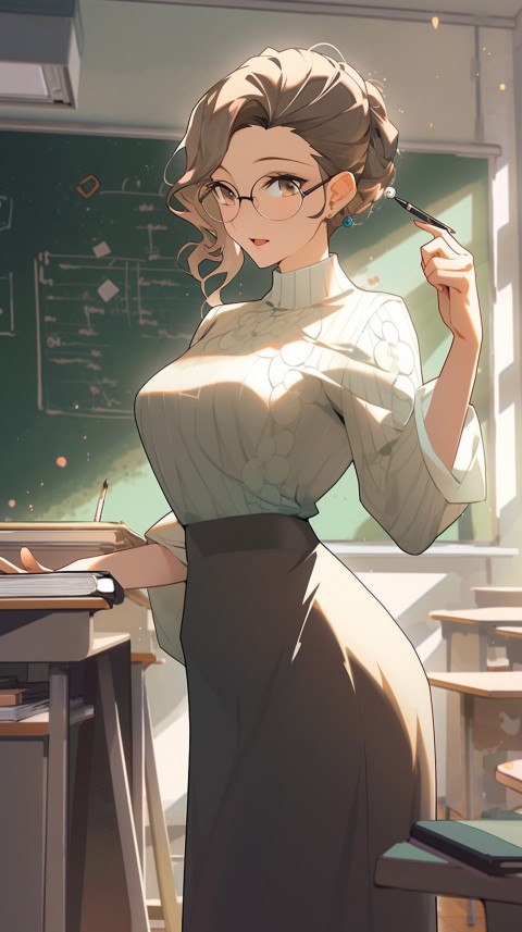 High School Anime Cute Women Teacher (695)