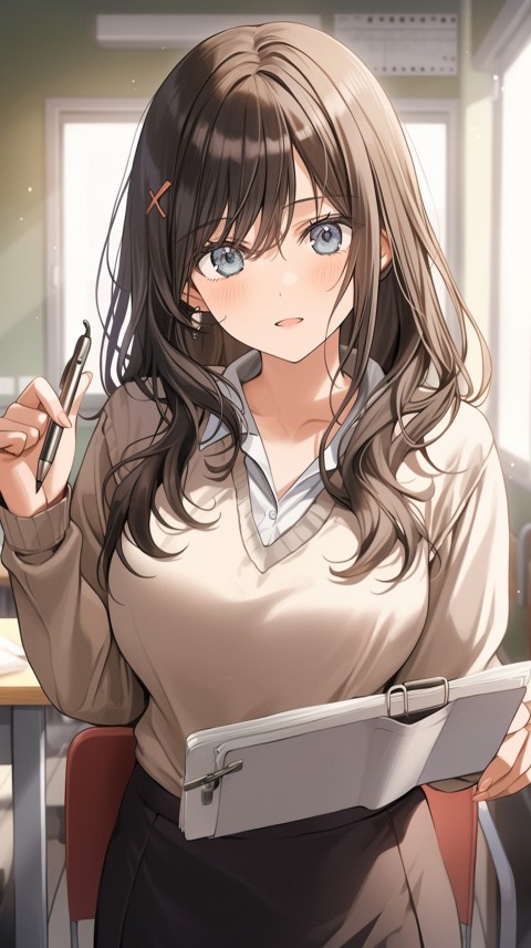 High School Anime Cute Women Teacher (662)