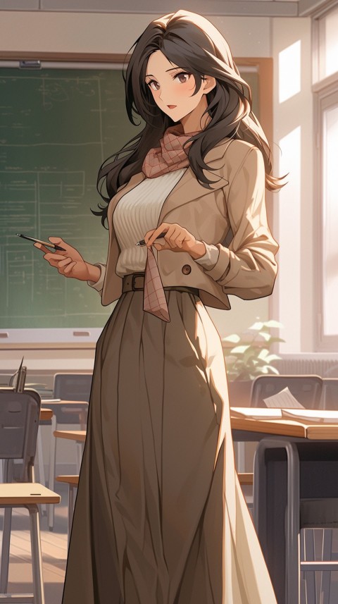 High School Anime Cute Women Teacher (654)