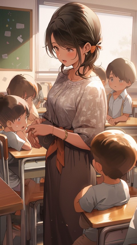 High School Anime Cute Women Teacher (664)