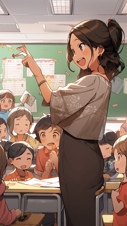 High School Anime Cute Women Teacher (738)