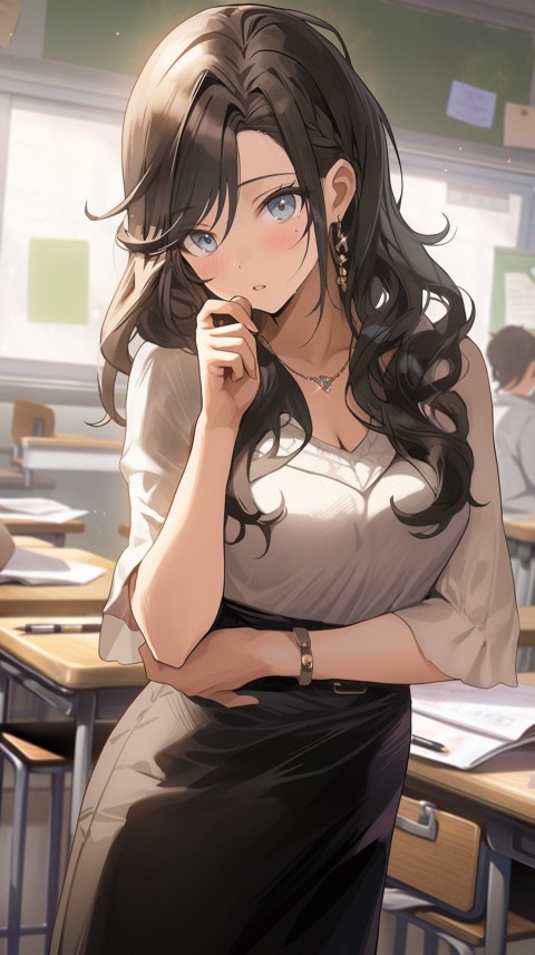 High School Anime Cute Women Teacher (727)