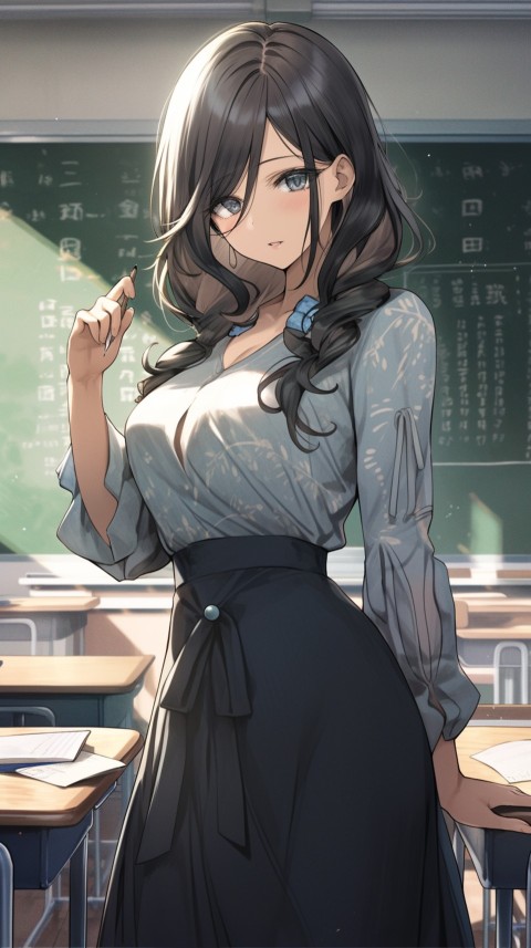 High School Anime Cute Women Teacher (757)