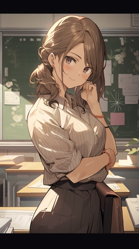 High School Anime Cute Women Teacher (822)