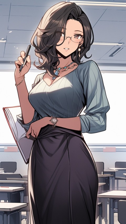 High School Anime Cute Women Teacher (845)