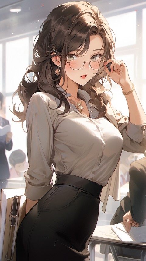 High School Anime Cute Women Teacher (870)