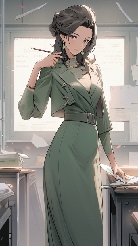 High School Anime Cute Women Teacher (878)