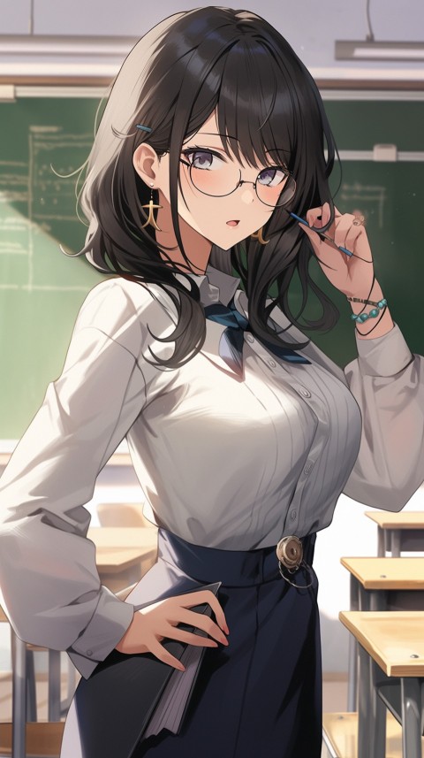 High School Anime Cute Women Teacher (926)